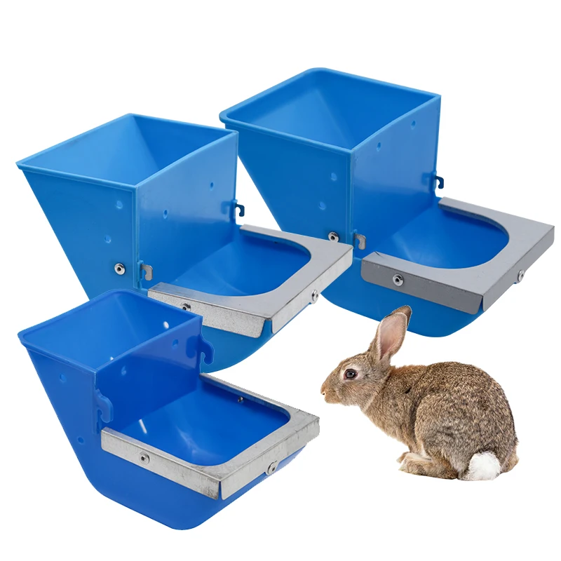 Blaue Kaninchen-Futterbox Hängender Futtertrog für Kaninchenkäfig – Bild 5