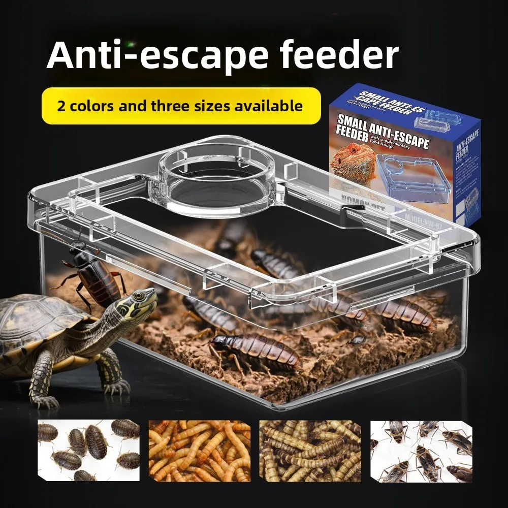 Futterschalen für Reptilien, Eidechsen und Geckos, Kippsicher, Transparente Wasserschalen, Verhindert Tenebrio