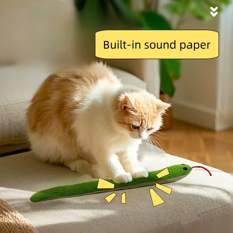 Katzenspielzeug Schlange Interaktives Crinkle Sound Toy Kitten Teaser – Bild 3