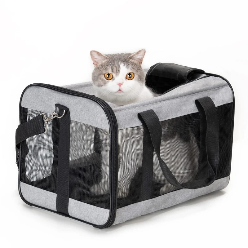 Reise-Haustiertasche, tragbar für den Außenbereich, einseitig tragbar, atmungsaktive Katzen- und Hundetasche