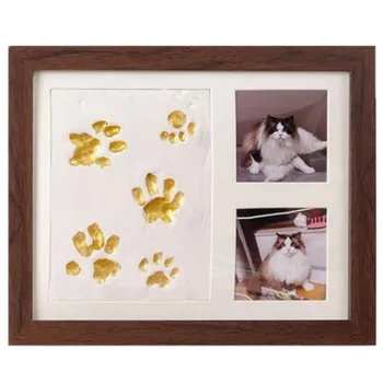 DIY Haustier-Pfotenabdruck-Set mit Rahmen, lufttrocknender Ton, Foto-Display, Hunde-Pfotenabdruck-Rahmen