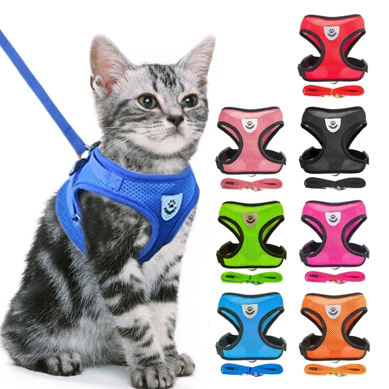Katze Geschirr Weste Walking Lead Leine Für Welpen Hunde Kragen Polyester Einstellbare Mesh Hundegeschirr