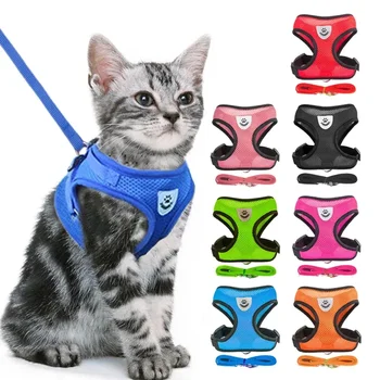 Katze Geschirr Weste Walking Lead Leine Für Welpen Hunde Kragen Polyester Einstellbare Mesh Hundegeschirr