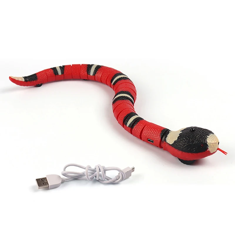 Automatisches Katzenspielzeug, interaktives Smart Sensing Snake TeaseToys für Katzen, USB-Aufladung