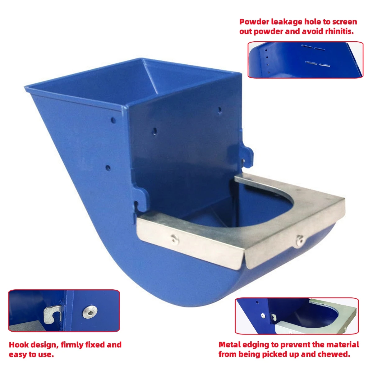Blaue Kaninchen-Futterbox Hängender Futtertrog für Kaninchenkäfig – Bild 3