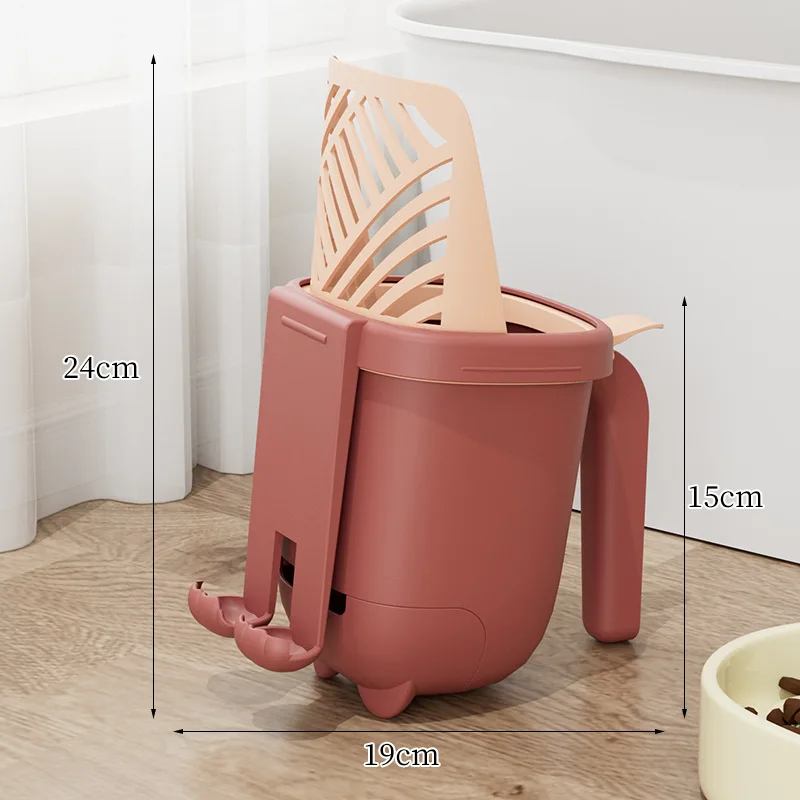 Integrierte 2-in-1-Katzentoilette mit hoher Kapazität, Katzenstreuimer, Katzentoilette, Aufbewahrungsbox