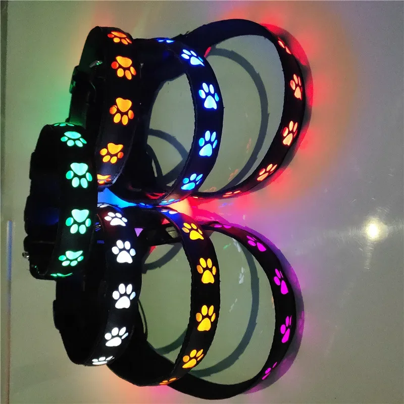 LED-Leuchthalsband für Hunde mit Pfoten-Sicherheitslichtern – Bild 4