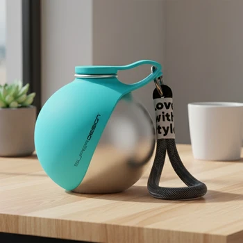 Haustier-Wasserflasche aus 304 Edelstahl, zusammenklappbar, kugelförmig, tragbare Trinkschale für kleine