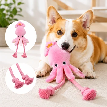 Quietschspielzeug für Hunde, Plüschtiere in Form von Früchten und Lebensmitteln, Langlebige Interaktive