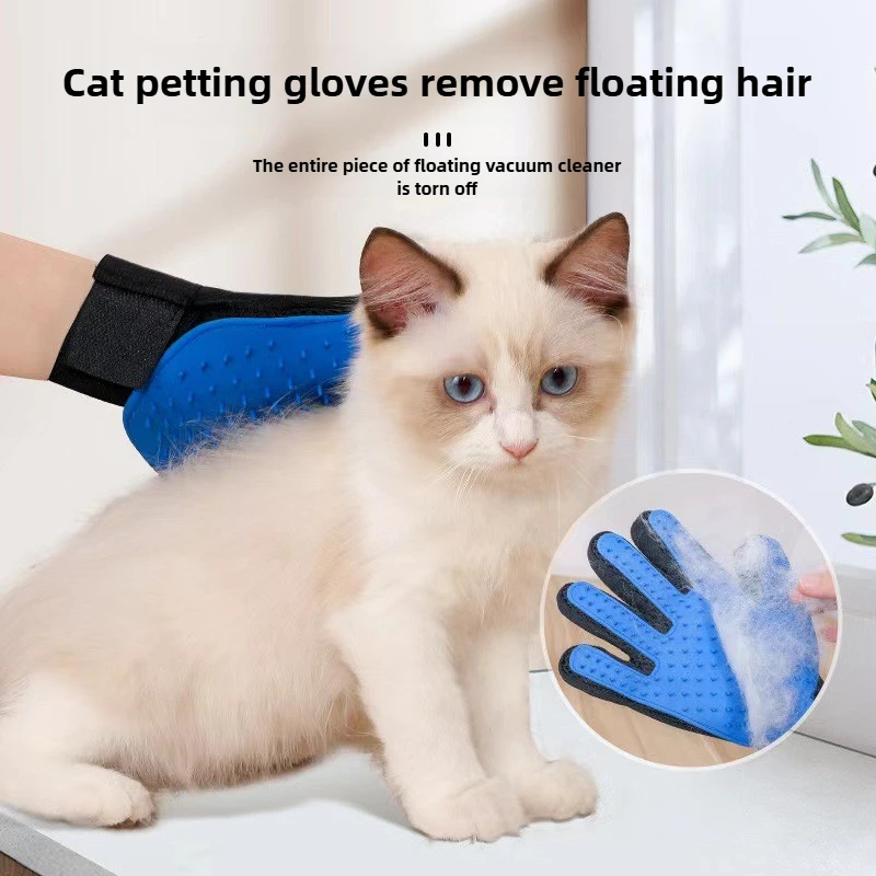 Katzenpflegehandschuh Haustier Katzenkamm Badebürste für Katzen Haarentfernung Massagebürste Weiche Borsten