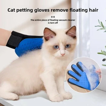Katzenpflegehandschuh Haustier Katzenkamm Badebürste für Katzen Haarentfernung Massagebürste Weiche Borsten