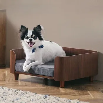 Katzen- und Hundebett, Holzwinger, für den Innenbereich, Haustiermöbel, Boden, moderne Einfachheit