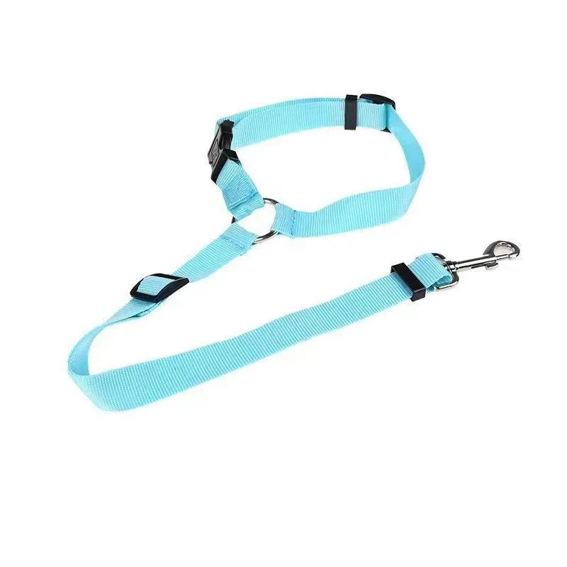 Einfarbig Zwei-in-one Haustier Auto Sitz Gürtel Nylon Blei Leine – Bild 5