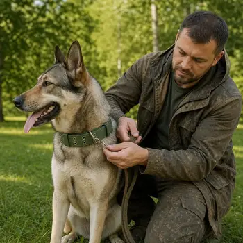 Verstellbares Nylon-Hundehalsband, strapazierfähiger Canvas-Halsgurt mit Metallschnalle für mittelgroße