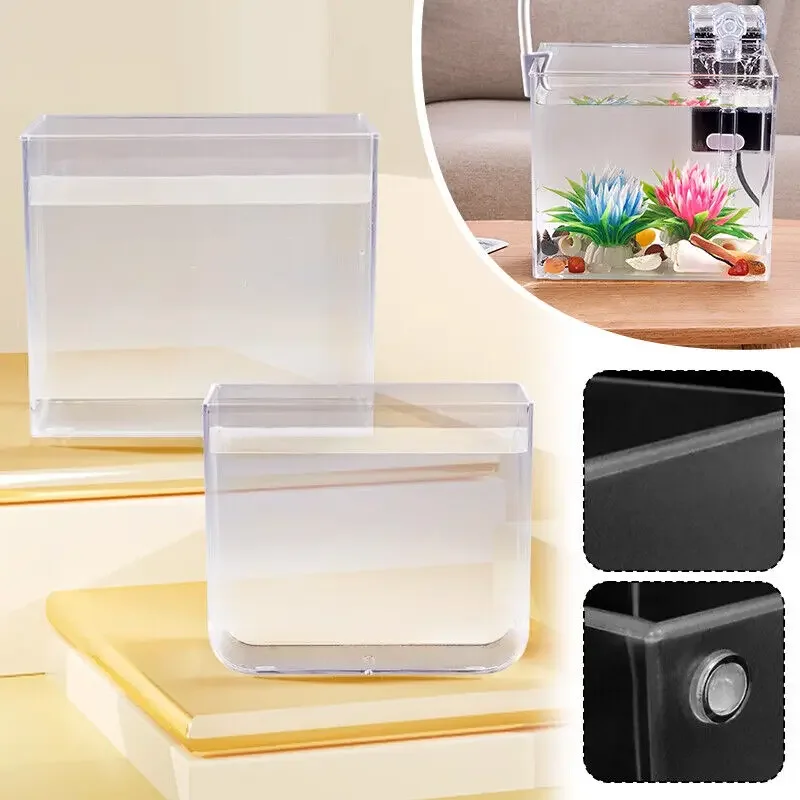 Kleines Nano-Aquarium ohne Rand, Kleines Glas-Fischbecken – Bild 5
