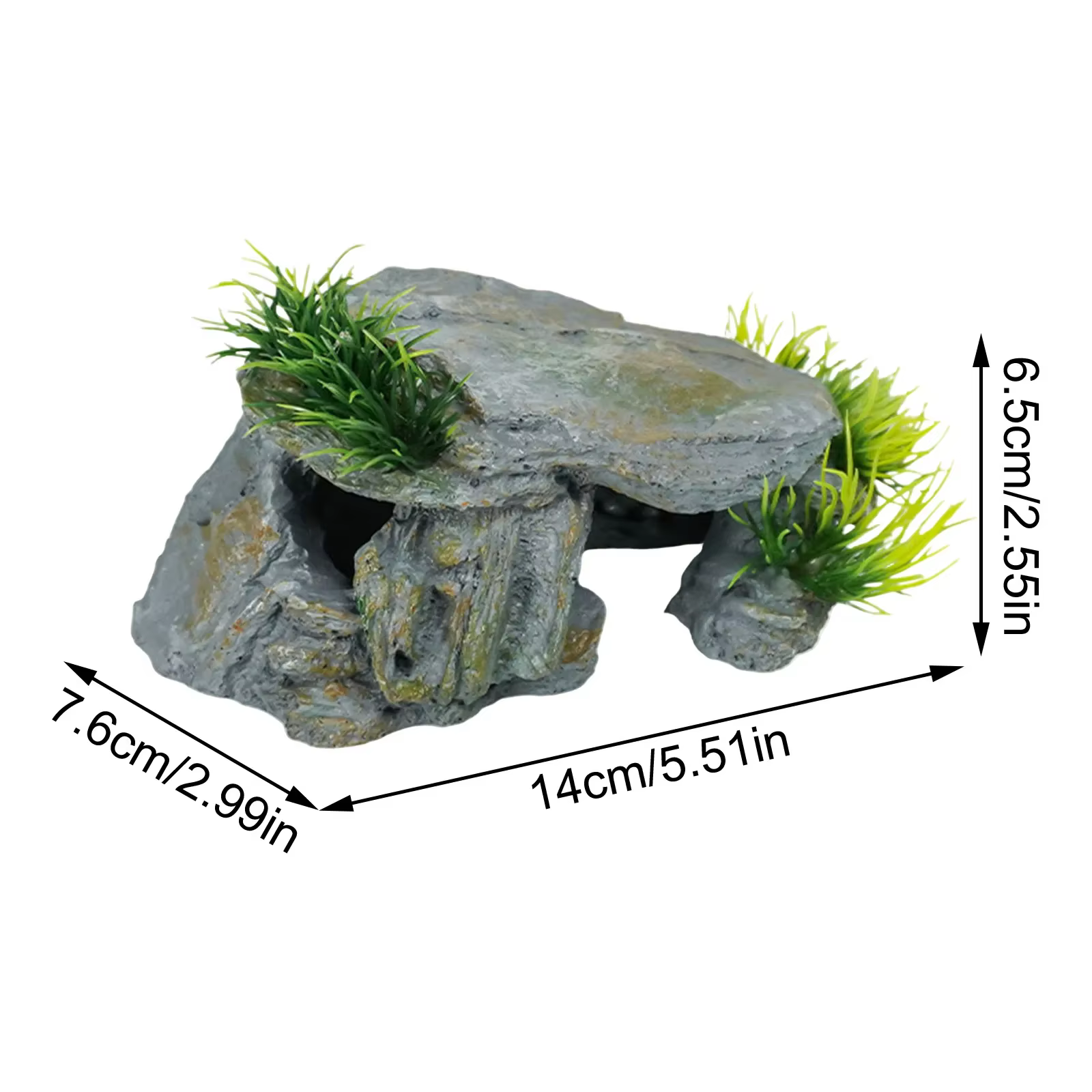Reptilien-Versteckhöhle mit Sonnenplattform im Naturstein-Stil, Unterschlupf, Aquarium-Dekoration