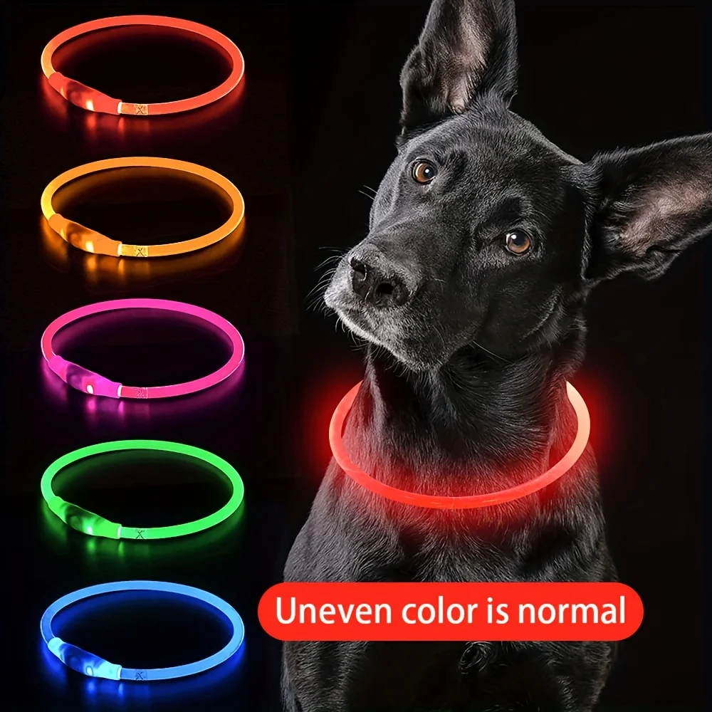 Haustier Hund LED Licht Halsband Leuchtende Anti-Verloren Hundehalsband USB Aufladbare Hunde Halskette