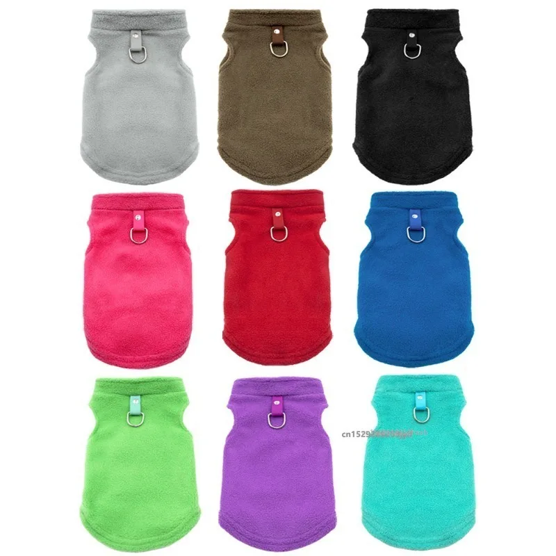 Hundepullover Katzen-Fleece-Weste Weiche Hundejacke mit Leinen-D-Ring – Bild 5