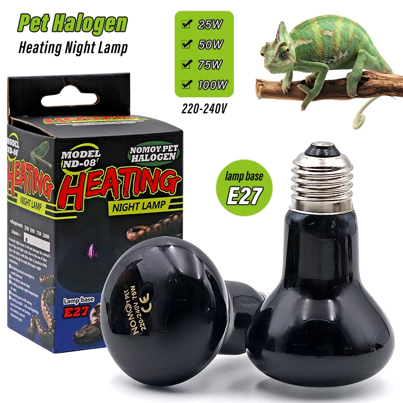 Haustier Heizung Lampe E27 Nacht Lampe Für Amphibie Schlange Lampe Wärme Reptil Glühbirne UV Licht 25W 50W 75W