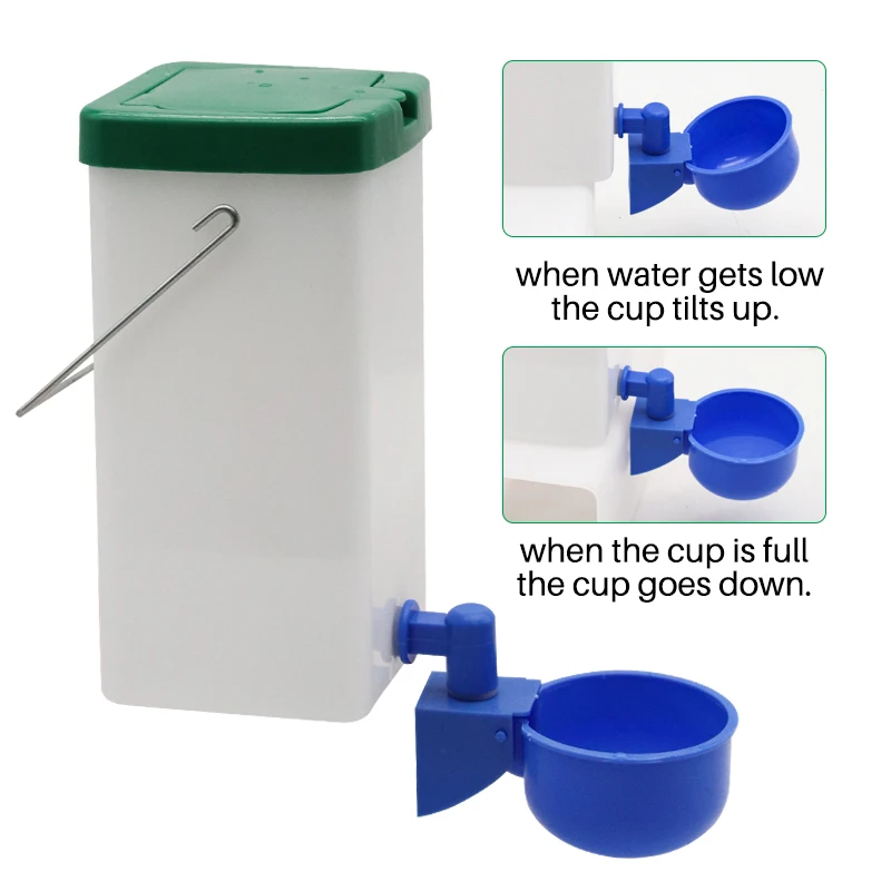 Kaninchen-Tränke 1000ml mit Blauer Schale, Kleintier-Wasserflasche – Bild 3