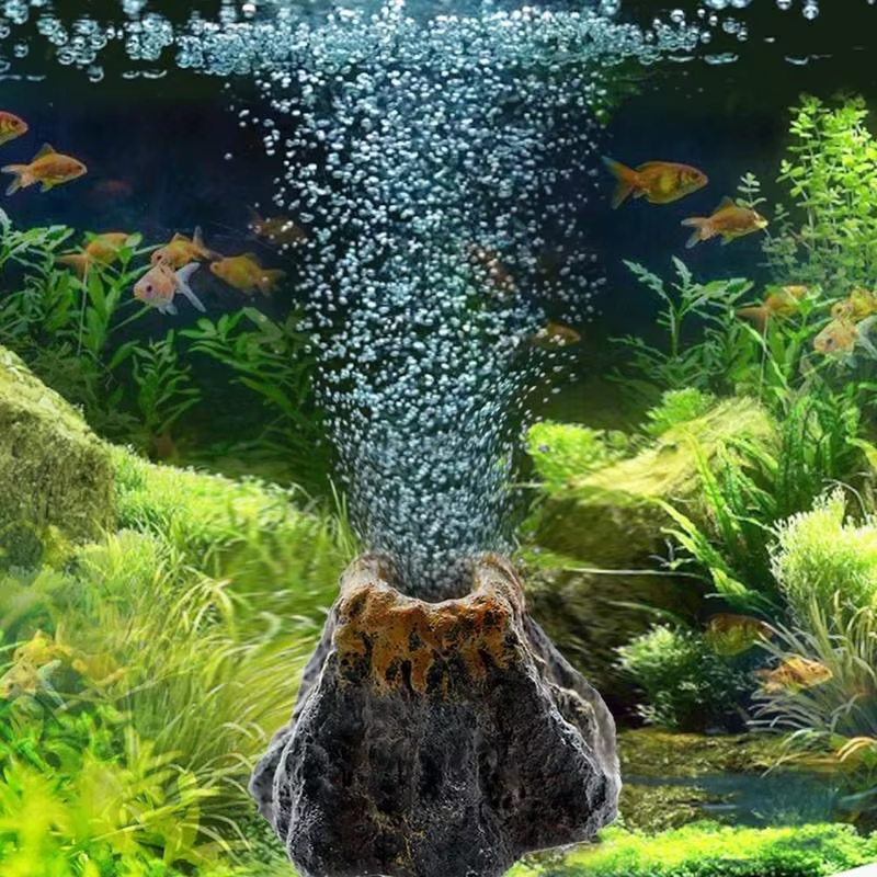 Aquarium Vulkan Form Luftblase Stein Sauerstoff Pumpe Dekoration Blase Stein Tank Platte Luftpumpe Aquarium