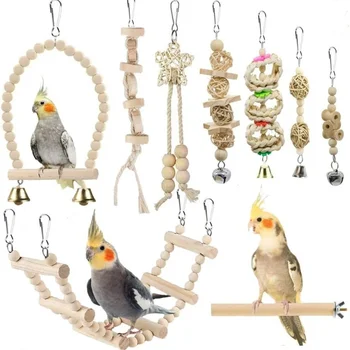 Papagei Schaukel Spielzeug Kauen Stehen Hängen Barsch Hängematte Klettern Leiter Vogel Käfig Spielzeug
