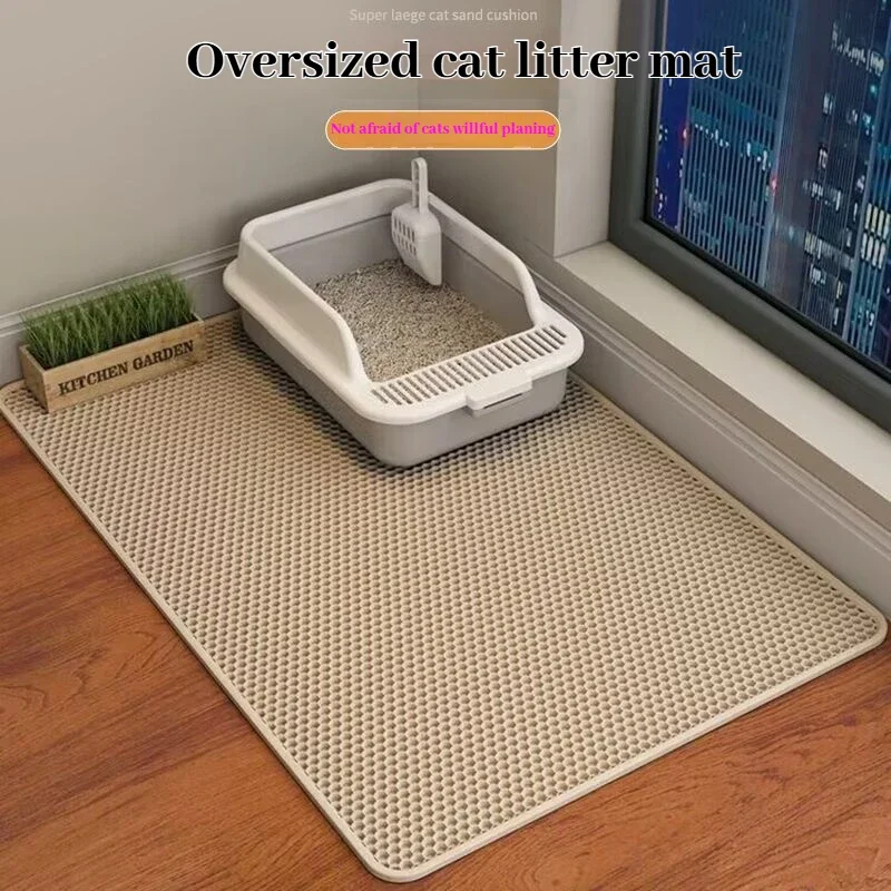 Katzenstreumatte, 2-lagiges Design, Premium-Sandfangstechnologie, wasserdichte Basis, rutschfester