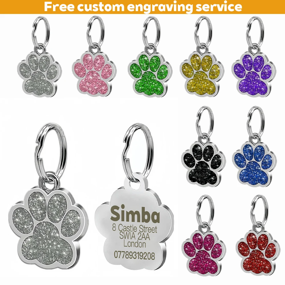 Personalisierte Hunde- und Katzen-Teller-Tags, gravierte Welpen-Haustier-ID-Namenshalsband-Tag, Legierung