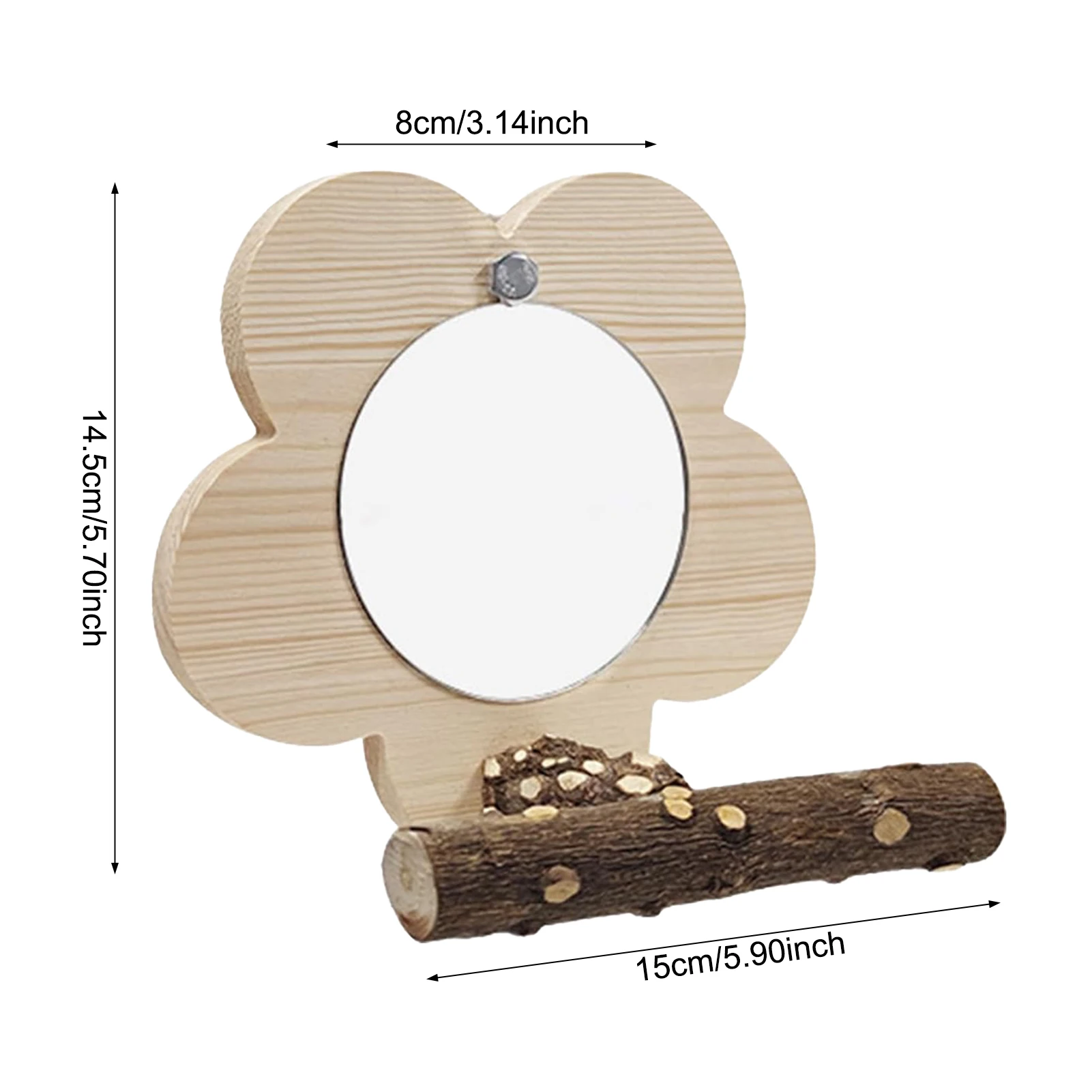 Blume Vogelkäfig Barsch Spiegel Papagei Spielen Übung Ständer Holz – Bild 5