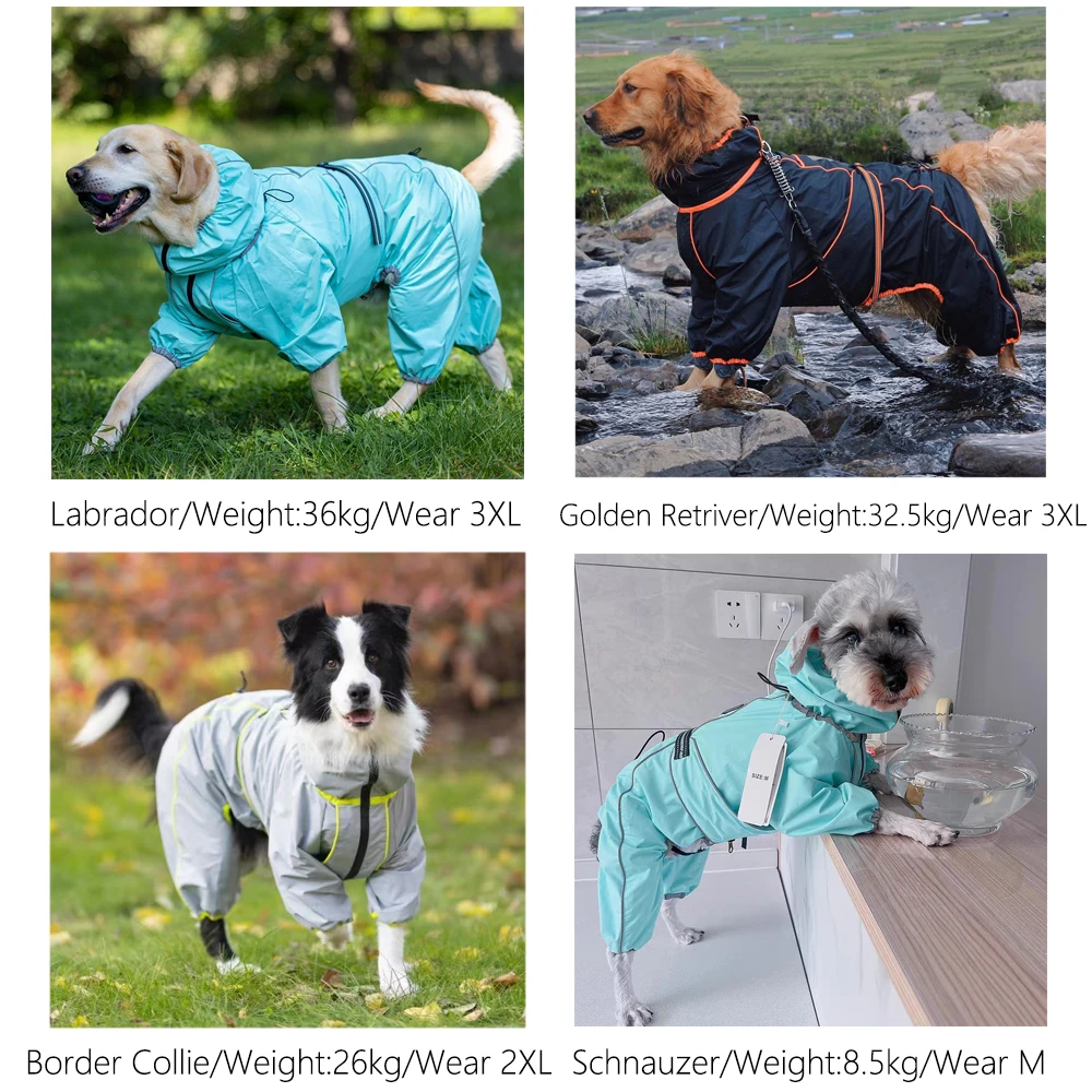 Hunde-Regenmantel für große Hunde, weich, atmungsaktiv, schneesicher – Bild 5