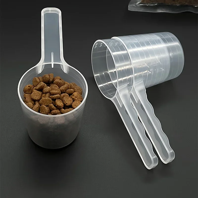 Transparent Pet Messlöffel Mit Skala Kunststoff Hund Katze Fütterung Schaufel Pet Geschirr Liefert 50g 100ml