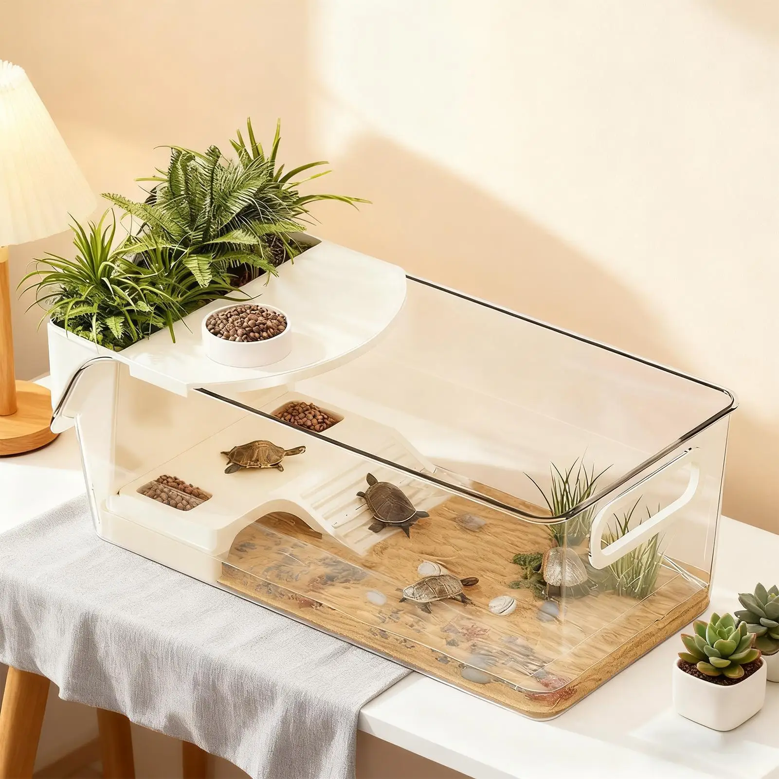 Großes Terrarium für Schildkröten mit Sonnungsplatte, Klarer – Bild 4