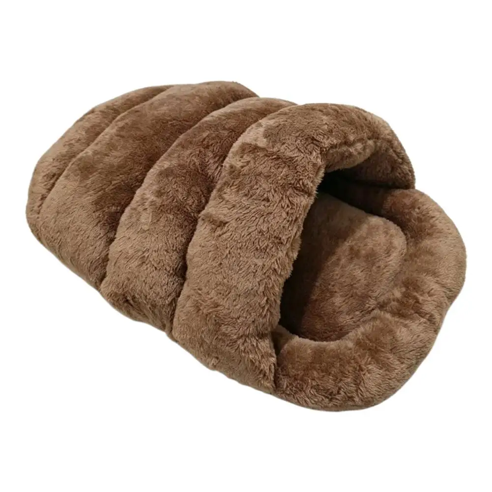 Plüsch-Haustierhöhle, Hausschuh-förmiges Katzenbett, warmer Tunnel, Schlafnest, weiche Innenkissenmatte