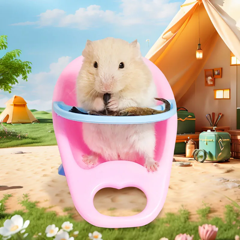 Hamster-Esszimmerstuhl, kleiner Tier-Esszimmerstuhl mit Tablett – Bild 4
