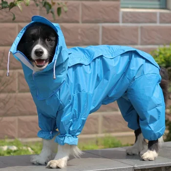 Wasserdichter Hunde-Regenmantel mit Kapuze, Regenjacke, Regenponcho, Haustier-Regenkleidung