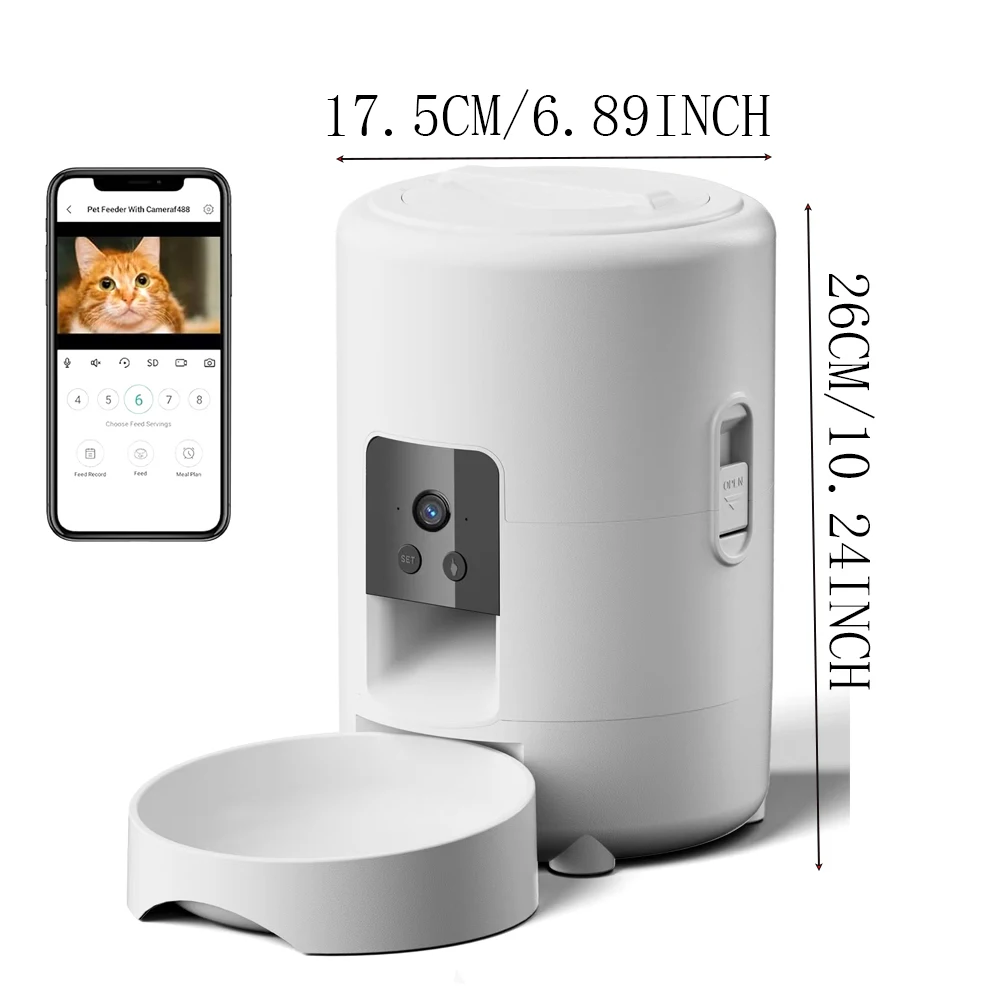 2L Druckknopf-WLAN-Kamera USB Automatischer Haustierfutterautomat – Bild 2