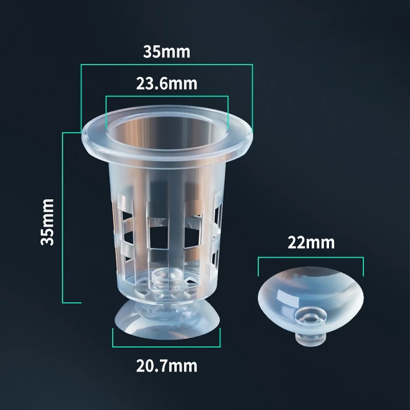 Transparente Kunststoff-Aquarium-Pflanzbecher mit Saugfuß (5 Stück) – Bild 6