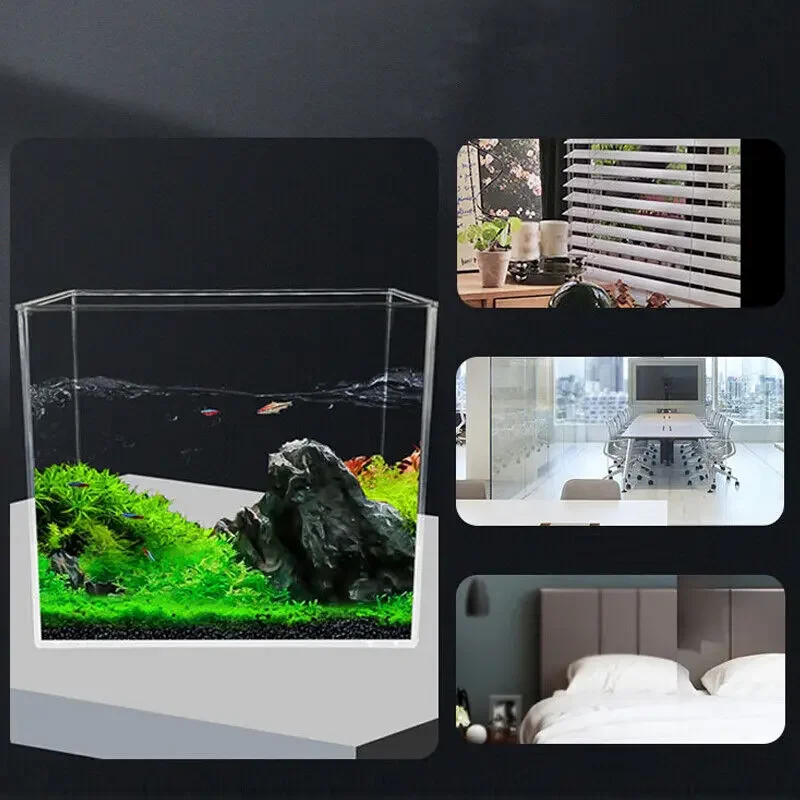 Kleines Nano-Aquarium ohne Rand, Kleines Glas-Fischbecken – Bild 3