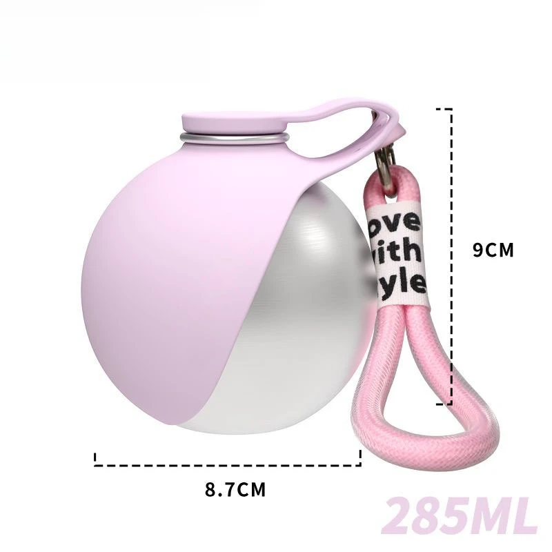 Hunde-Wasserflasche mit Abnehmbarer Silikon-Schüssel, 285ml Edelstahl-Konstruktion, Auslaufsicher