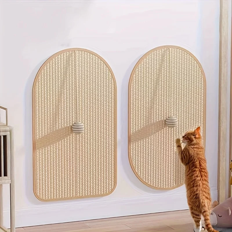 Sisal-Katzenkratzblock - langlebiges, sicheres Kratzbrett mit verspieltem Spielzeug für Katzen, Katzenmatte