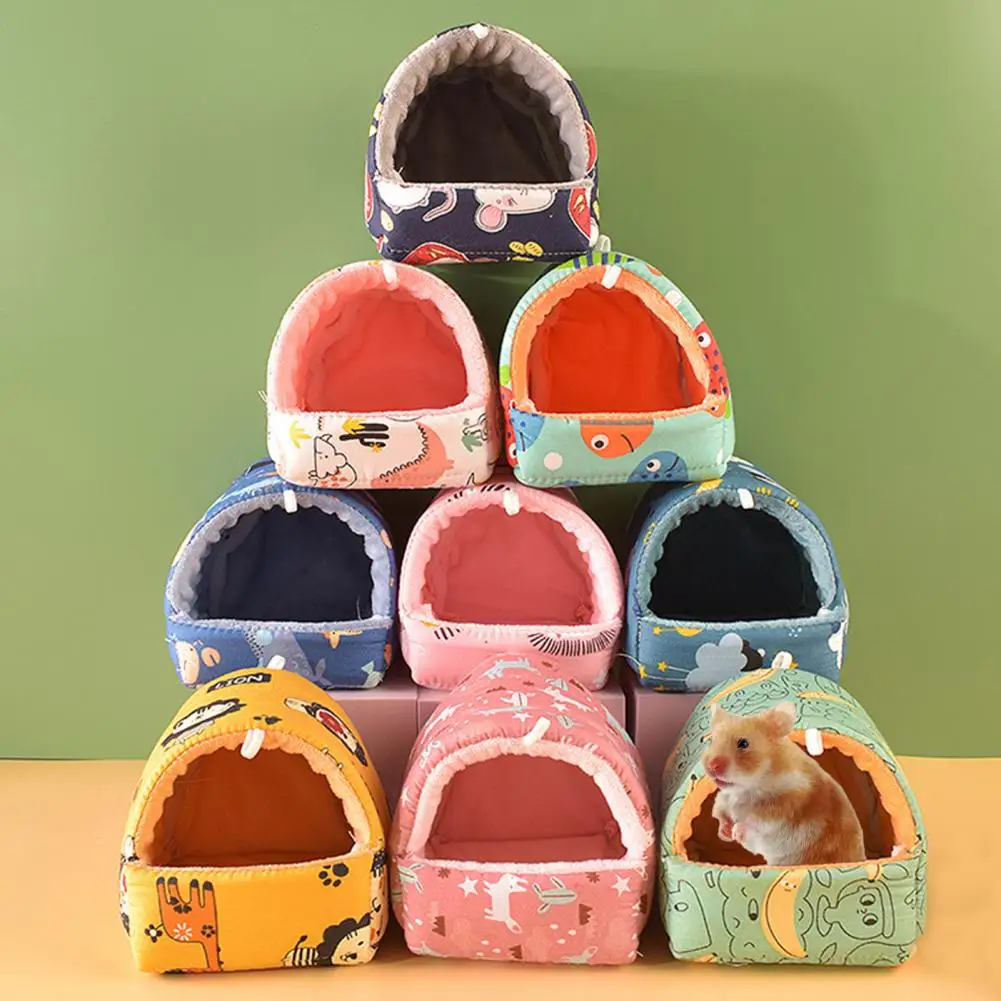 Hamsterhaus Meerschweinchen Nest Kleintier Schlafbett Winter Warme Baumwollmatte Weiche Nagetier