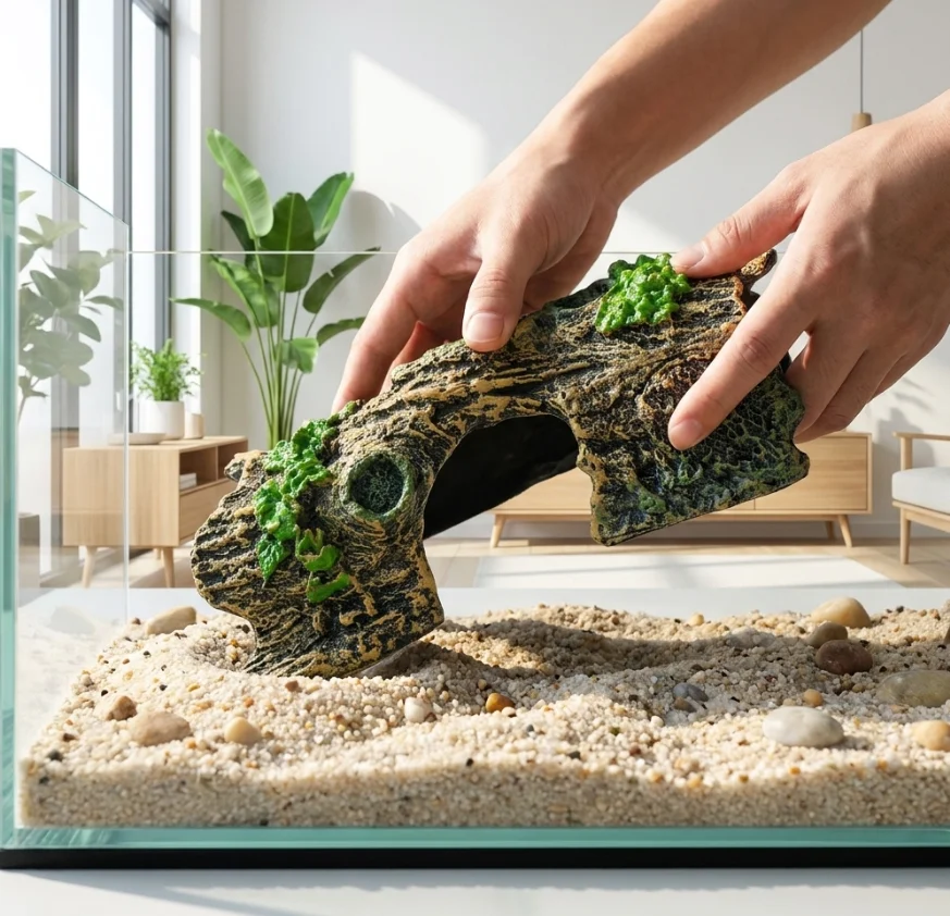 Simulierte Reptilien-Versteckhöhle Terrarium-Dekoration – Bild 4