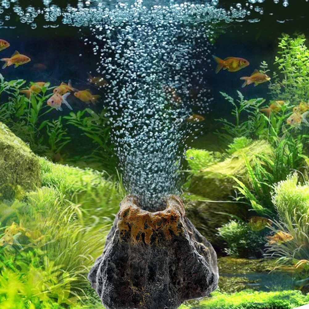 Aquarium Vulkan Form Luftblase Stein Sauerstoff Pumpe Dekoration Blase – Bild 4