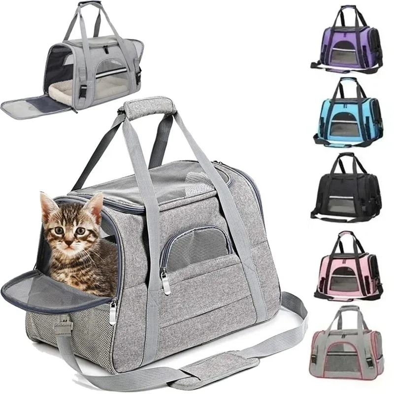 Haustier-Tragetasche, Rucksack, tragbar, atmungsaktiv, faltbar, Umhängetasche, für Katzen und Hunde