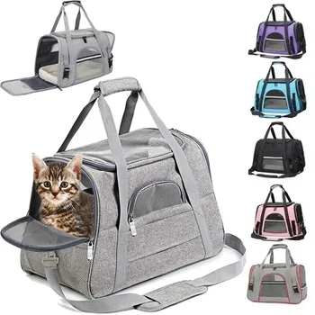Haustier-Tragetasche, Rucksack, tragbar, atmungsaktiv, faltbar, Umhängetasche, für Katzen und Hunde