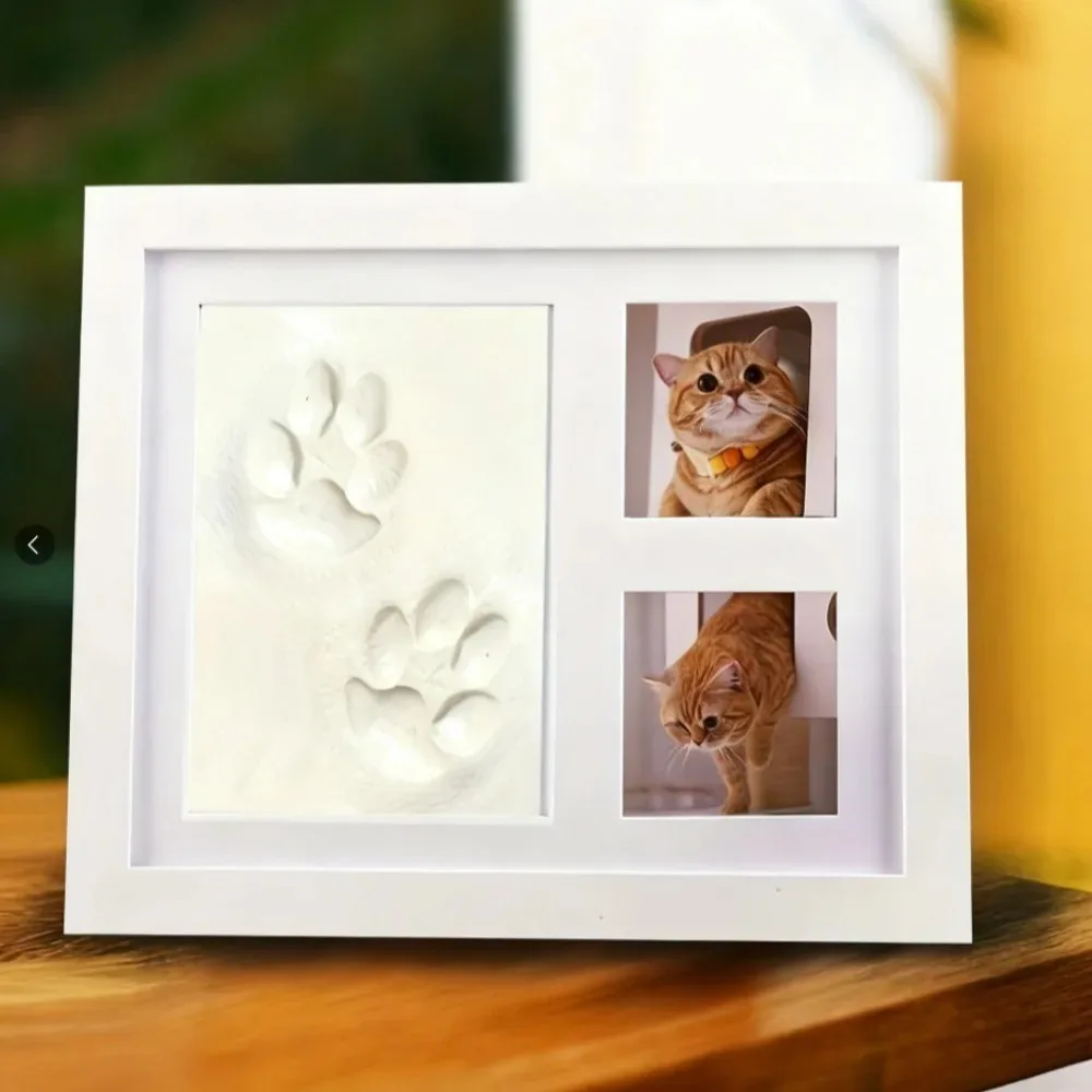 DIY Haustier-Pfotenabdruck-Gedenkset mit Tonform und Fotorahmen – Bild 3