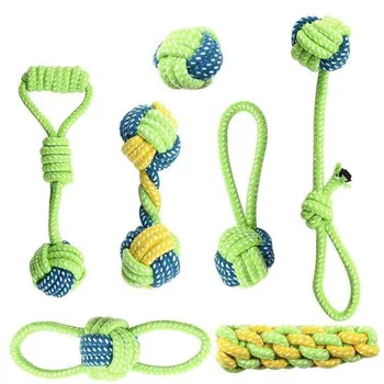 Haustier-Hundespielzeug für große und kleine Hunde, interaktives Baumwollseil, Mini-Hundespielzeug, Ball