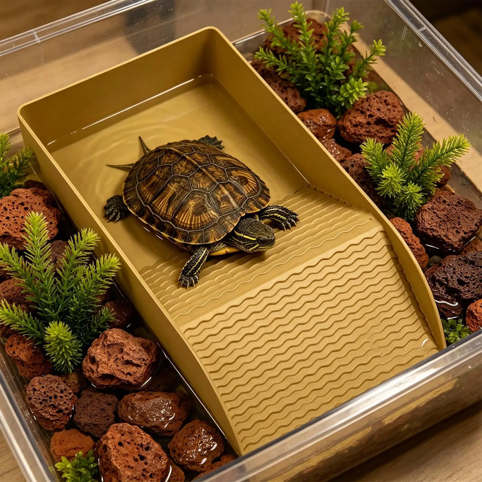 Reptilien-Badeschale mit Rampe für Schildkröten, Bartagamen – Bild 3