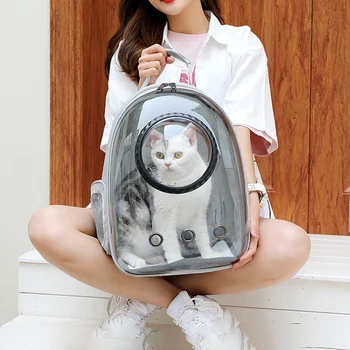 Haustier Katze Tragetasche Atmungsaktive Tragbare Haustier Outdoor Reise Rucksack Transparente Tasche Träger