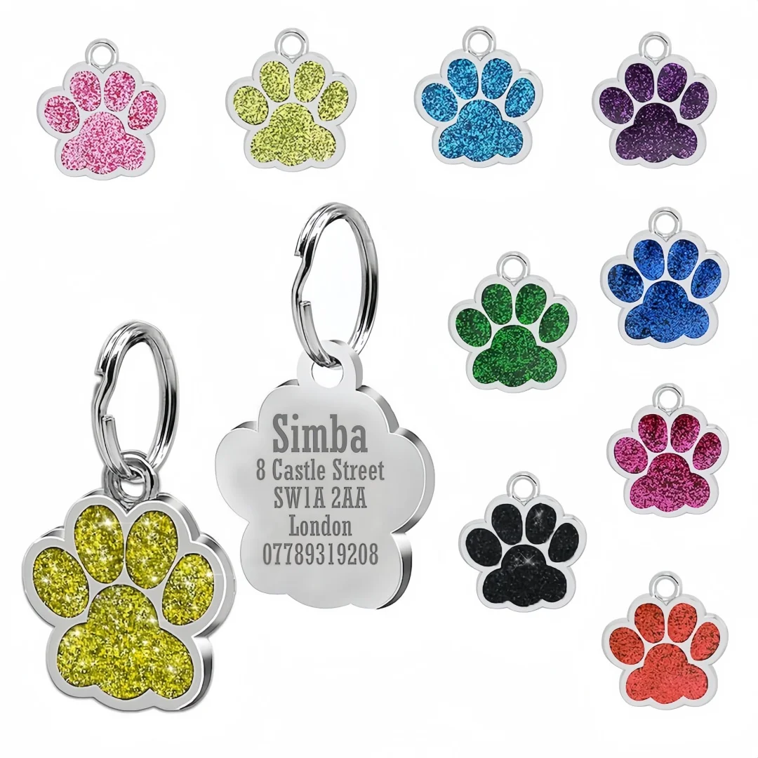 Personalisierte Hunde- und Katzen-Teller-Tags, gravierte Welpen-Haustier-ID-Namenshalsband-Tag, Legierung